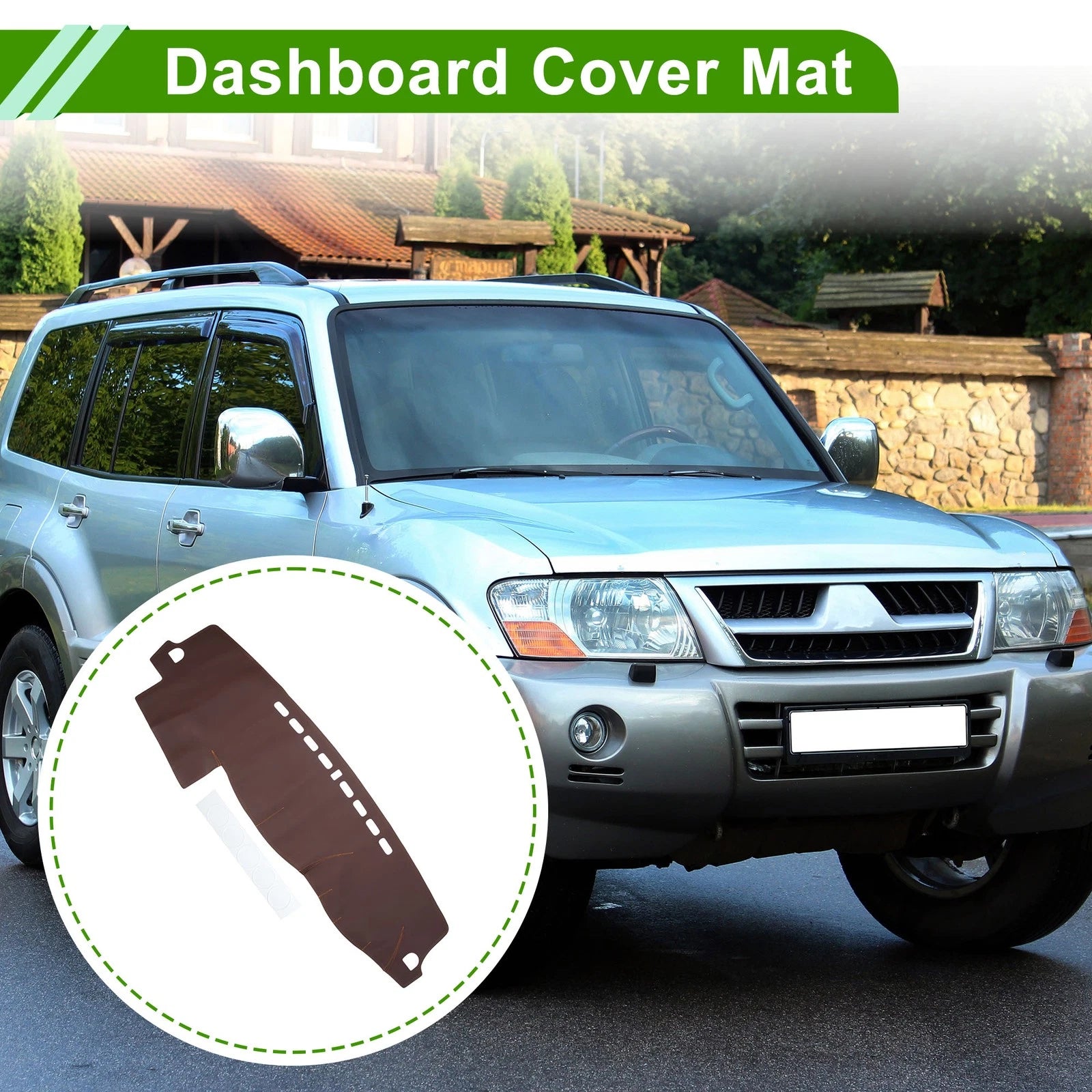 Dashboard Cover Mat Carpet Brown for Mitsubishi Pajero (2008–2016)