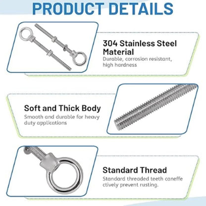 Set of 4 M12 x 120mm Eye Bolt Screws for Hoisting Rigging