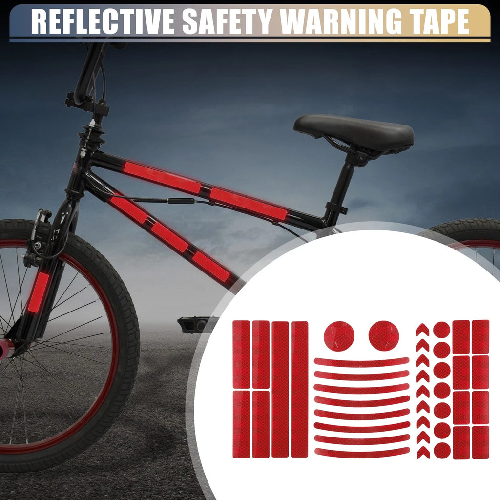 Reflective Safety Warning Tape Set 42pcs for Motorcycles and Bikes (PET)
