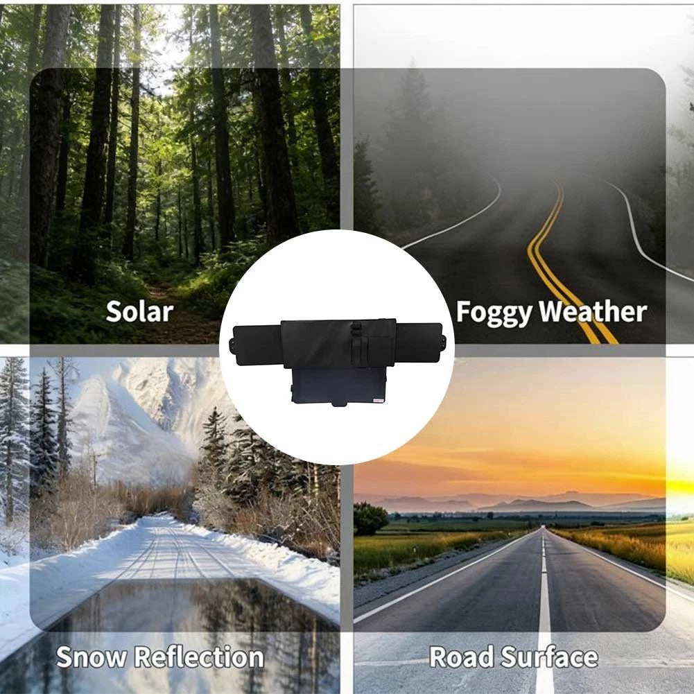 Adjustable Car Sun Visor Extension with Non-Slip Retractable Band Black