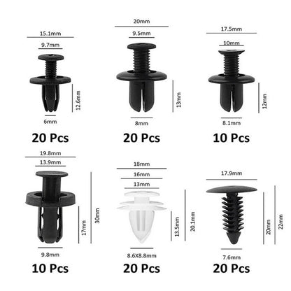 100Pcs Push Retainer Pin Rivet Fastener Kit for Bumper Door Trim Panel