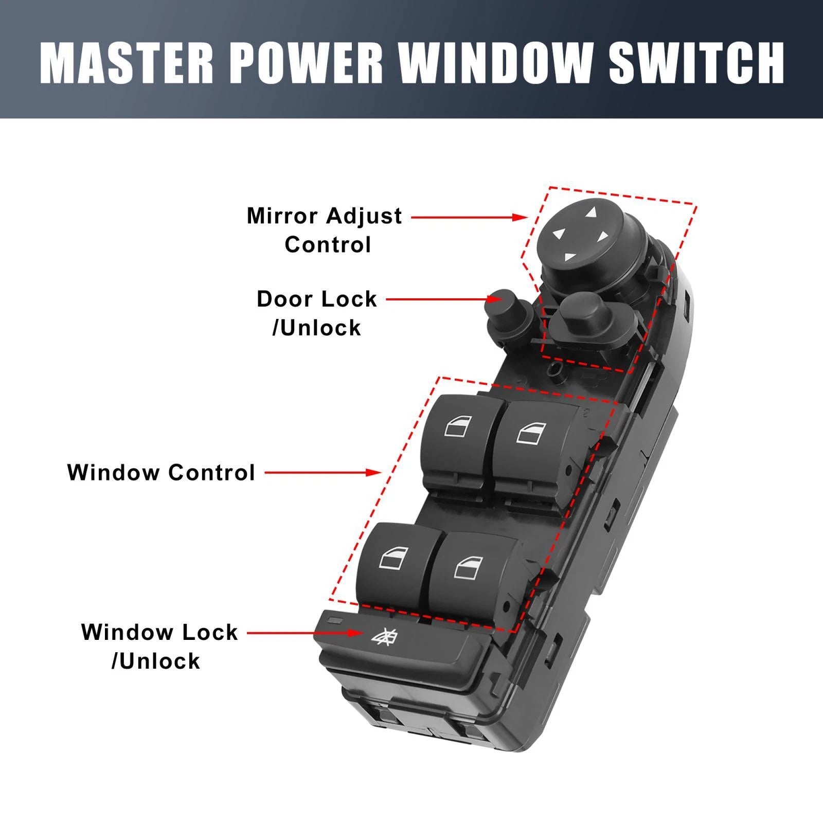 Front Left Power Window Switch for BMW X1 (2013–2015) 61319216049