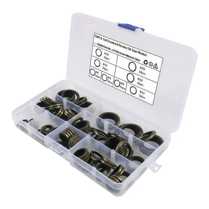 110 pcs Crush Washers for Engine Oil Drain M6-M20 Sizes