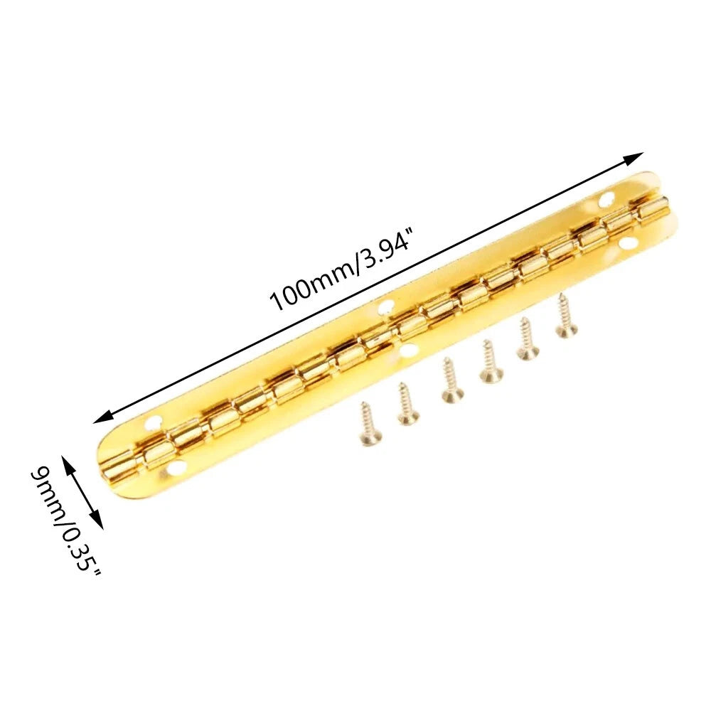 Set of 4 Gold Interior Hinges for Wooden Box Cabinet Hardware (100mm)