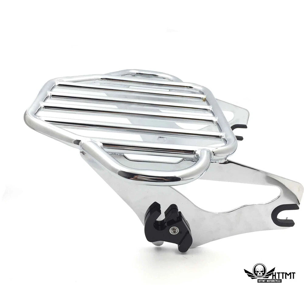 2X Chrome Detachables Luggage Rack Docking for Harley Touring Road King (1997–2008)
