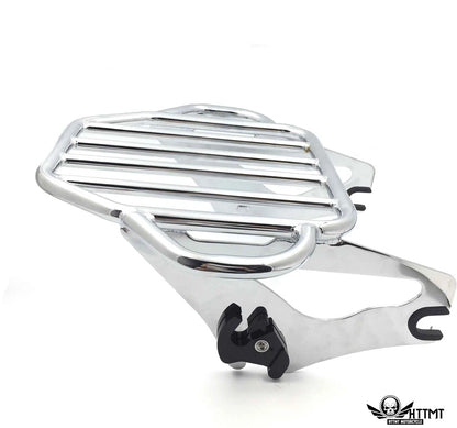 2X Chrome Detachables Luggage Rack Docking for Harley Touring Road King (1997–2008)