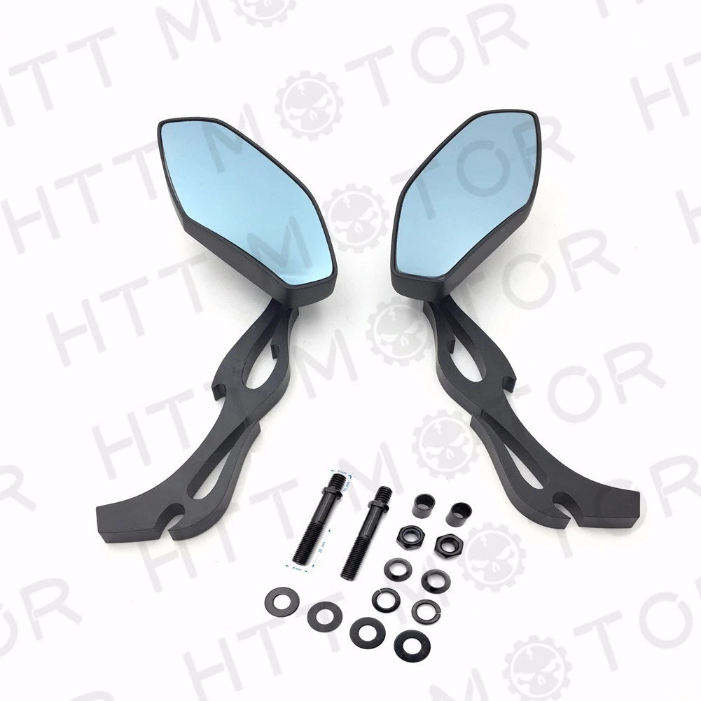 Black Mirrors for Harley Davidson (Universal Motorcycle Cruiser Touring)