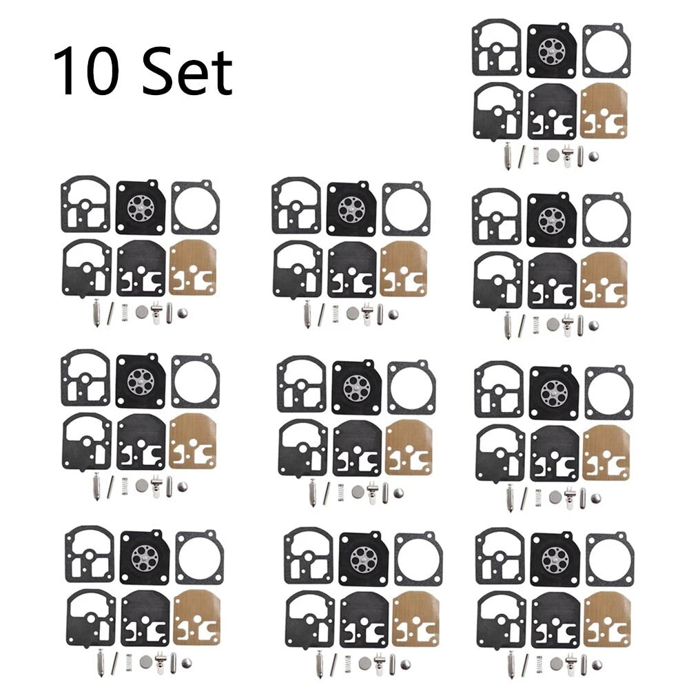 Set of 10 Carburetor Gasket Repair Kit for Zama C1S-M8 C1S-M9 C1S-M12 C1S-M13 RB-10