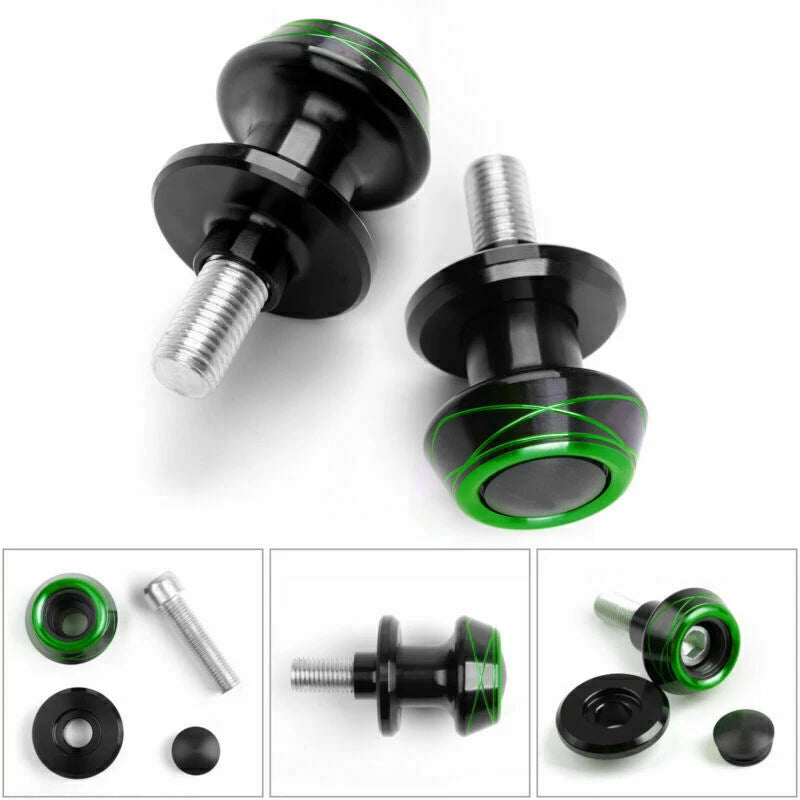 2X 10mm CNC Swingarm Spool Slider for Kawasaki ZX10R Z800 Z1000