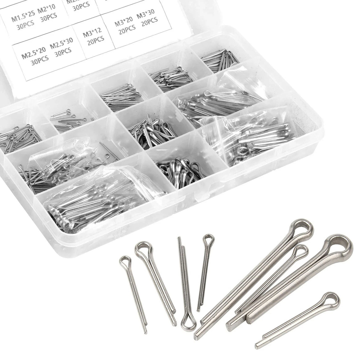 420PCS Stainless Steel Split Cotter Pins Assortment Kit