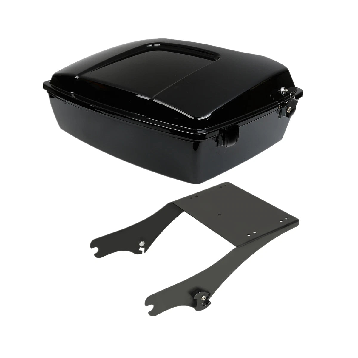 Chopped Trunk Black Latch + Mount Rack for Harley Touring (1997–2008)