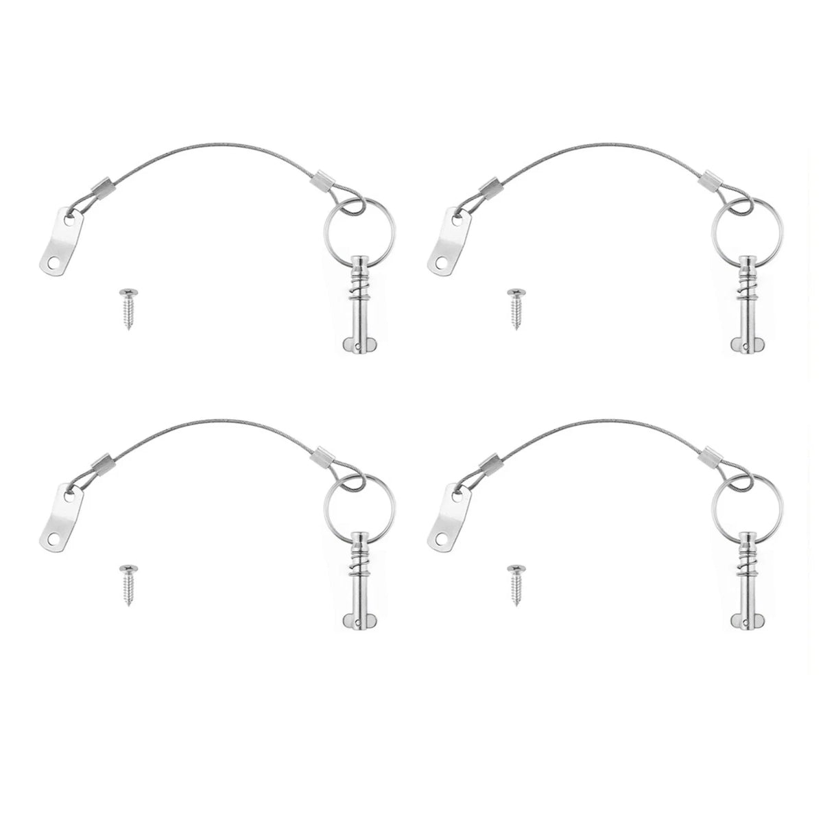 Set of 4 Spring Loaded Quick Release Pins for Marine Deck Hinge Support Poles