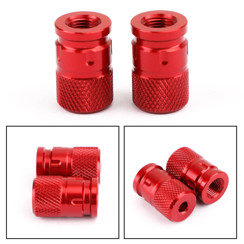 CNC Aluminum Red Anti-Theft Tire Valve Stem Cap for Motorcycle Car Truck Bike