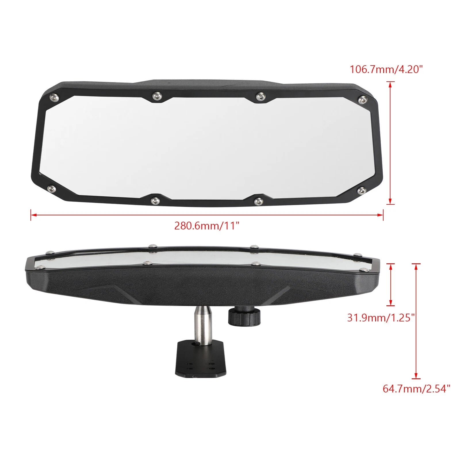 Rear View Center Mirror for Polaris Ranger 570 900 S 1000 XP (2017–2022)
