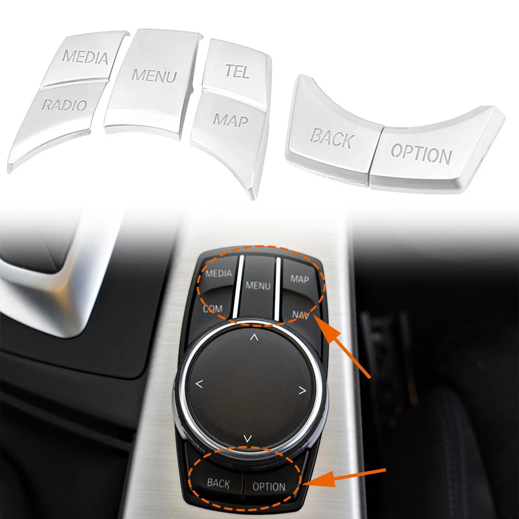 5 Pcs Multimedia Button Cover Trim Replacement for BMW 1 2 3 5 Series (2011–2021)
