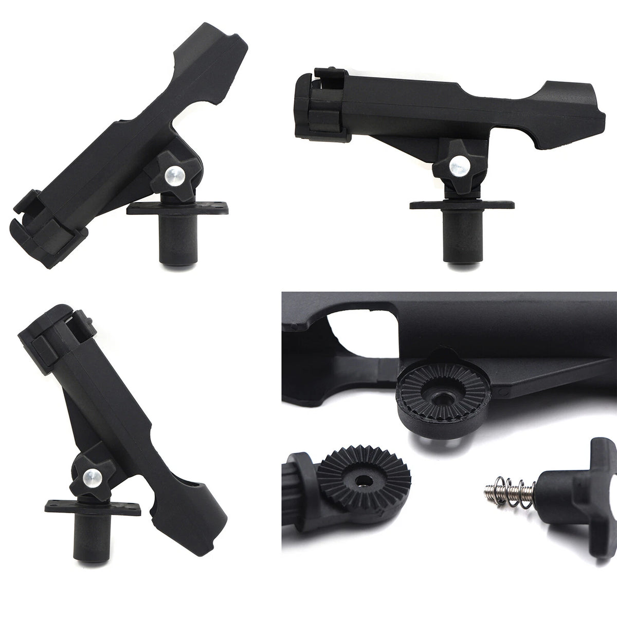 2X Adjustable Side Rail Mount Fishing Pole Rod Holder for Kayak Boat