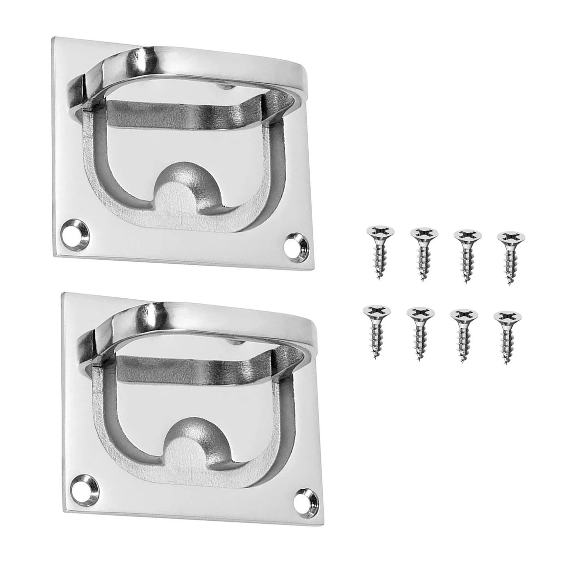 Foldable Recessed Pull Handle for Boat Hatch Latch Cabinet (316 Stainless Steel)