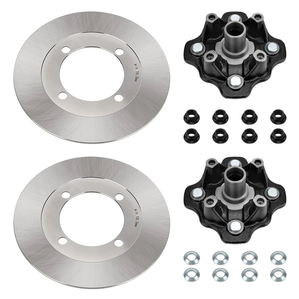2X Front Wheel Hubs & Disc Rotors for Suzuki Eiger 400 (2002–2007)