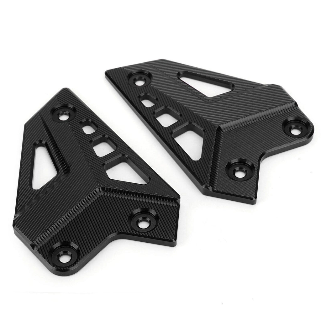 Set of 2 Black Hanger Heel Plate Boot Guards for Kawasaki Z900 (2017)