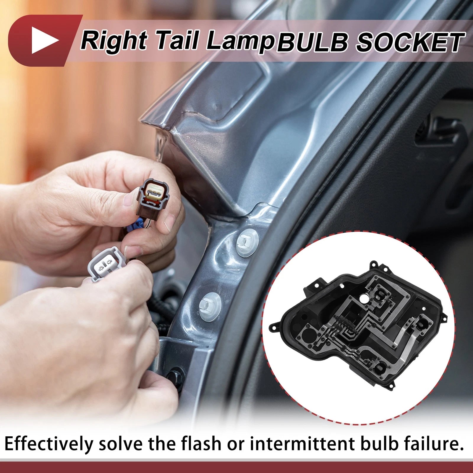 1 Pc Right Tail Light Socket for Peugeot 301 (2014–2016) Lamp Bulb Connector