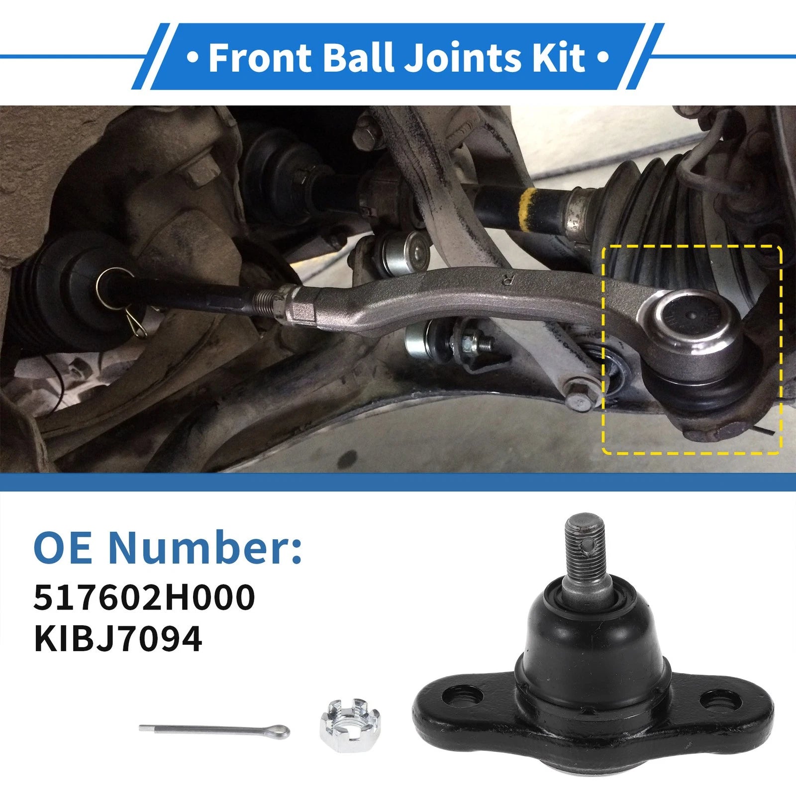 Front Lower Ball Joints Left Right Pair for Hyundai Elantra (2005–2011)