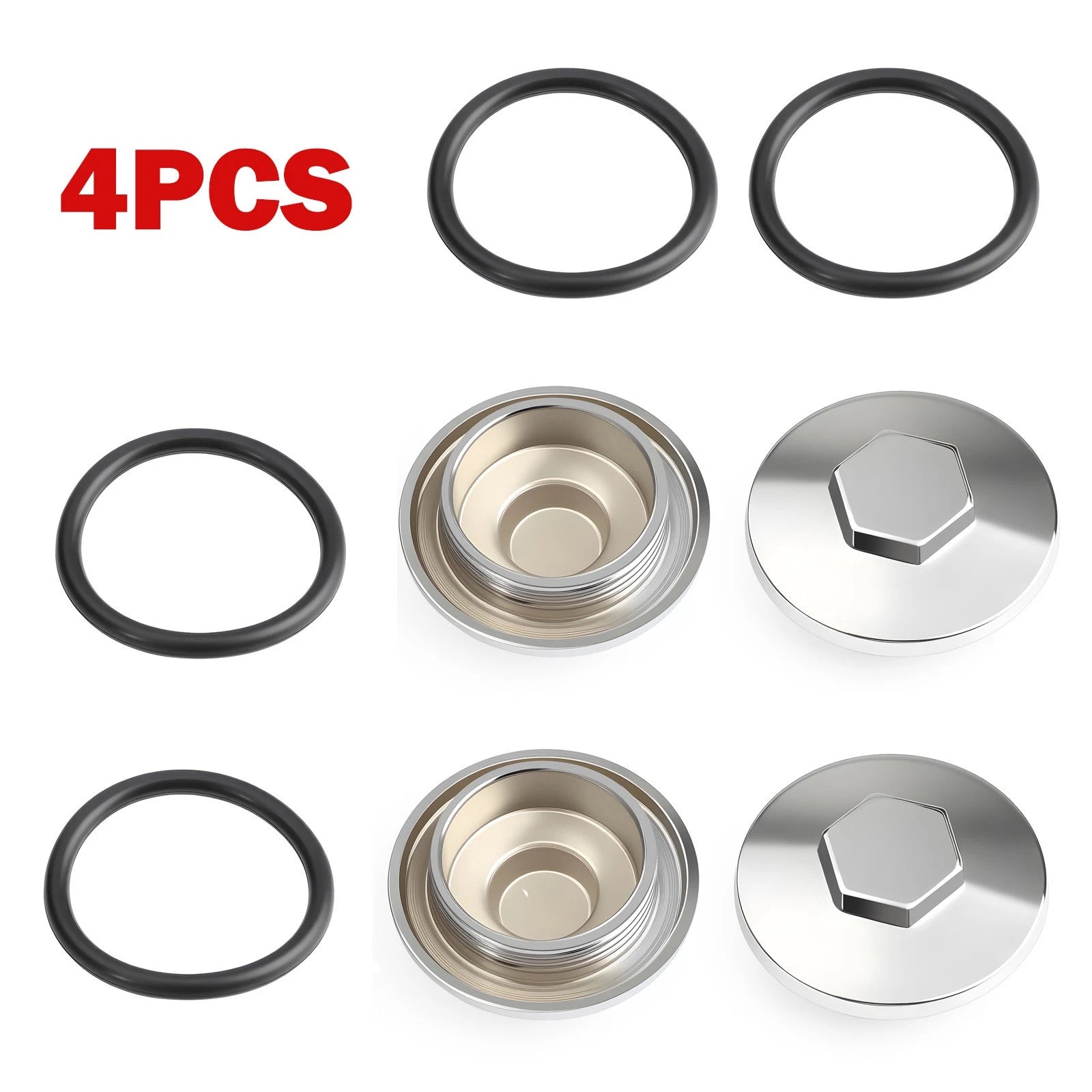 4Pcs Valve Tappet Cover for Honda CB360 CB400F CB550 CB750 CB900 (1970–1983) 12361-300-000