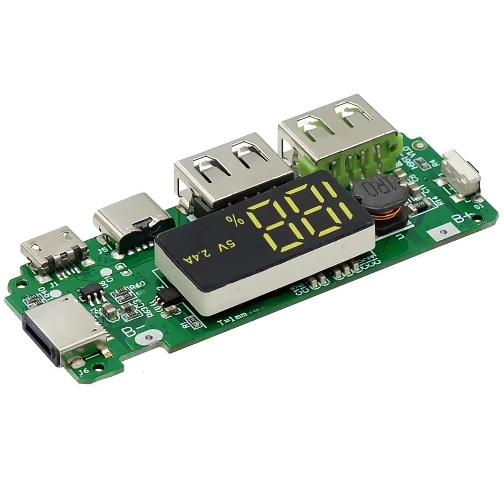 Power Bank Module PCB with Digital Display Dual USB 5V2.4A for Universal Use