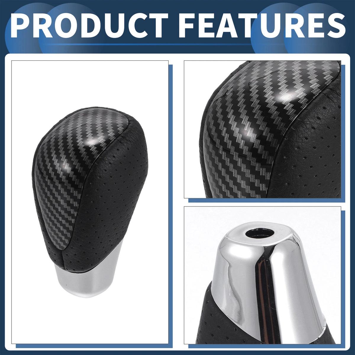 Automatic Gear Shifter Knob for Toyota Alphard 200 Series (2015–2020) Chrome Black
