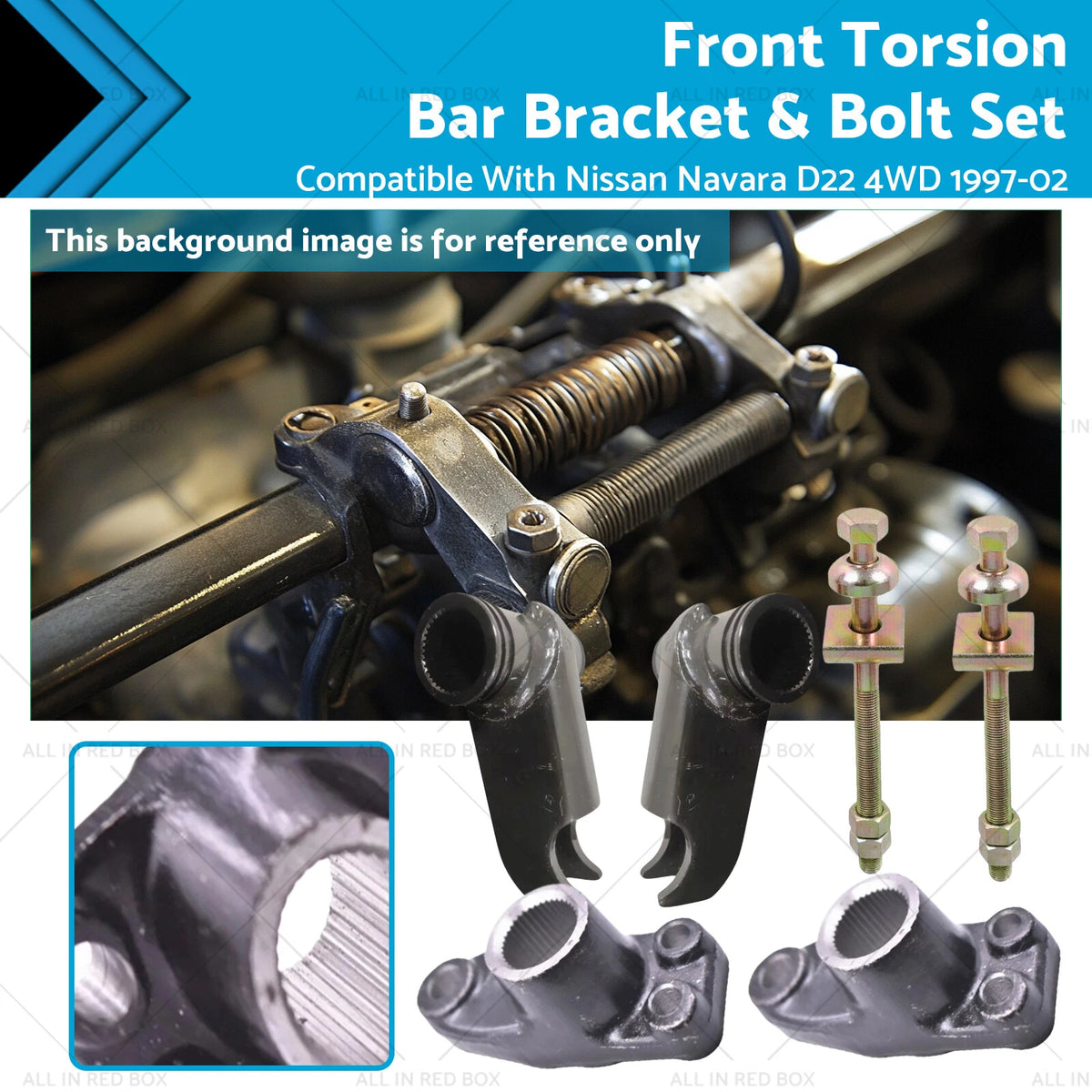 Front Torsion Bar Bracket & Bolt Set for Nissan Navara D22 (1997–2002)