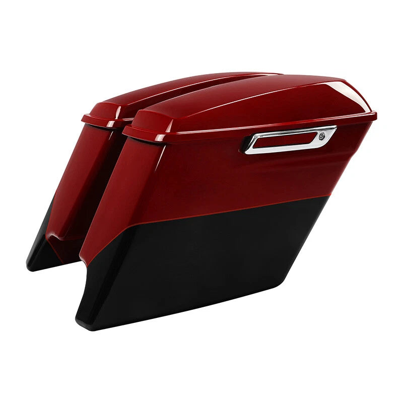 5" Stretched Saddlebags for Harley Road Glide (2014–2023) Billiard Red/Vivid Black