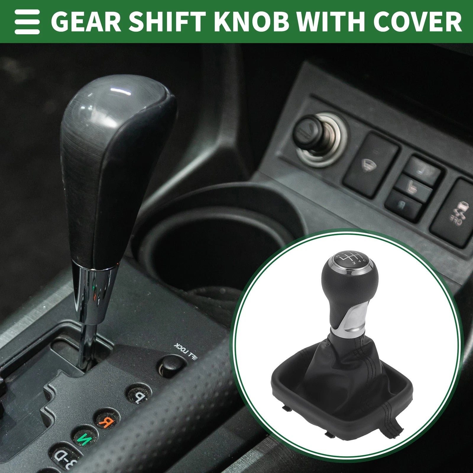 6 Speed Gear Shift Knob with Cover for Audi A3 8P (2005–2013)