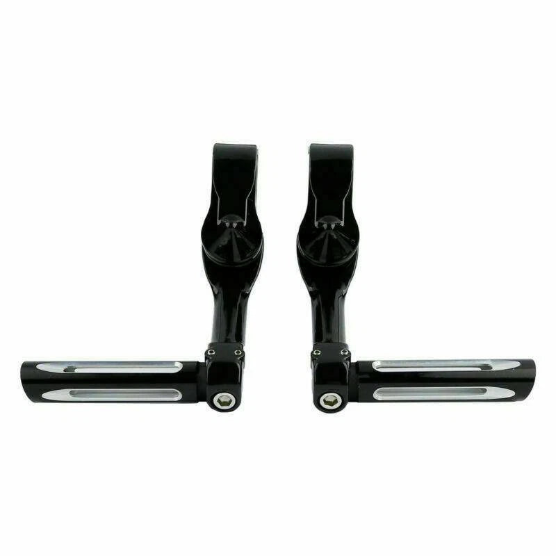 1 1/4" Black Footrest Peg Long Angled Mount Bracket for Harley