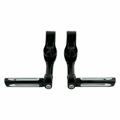 1 1/4" Black Footrest Peg Long Angled Mount Bracket for Harley