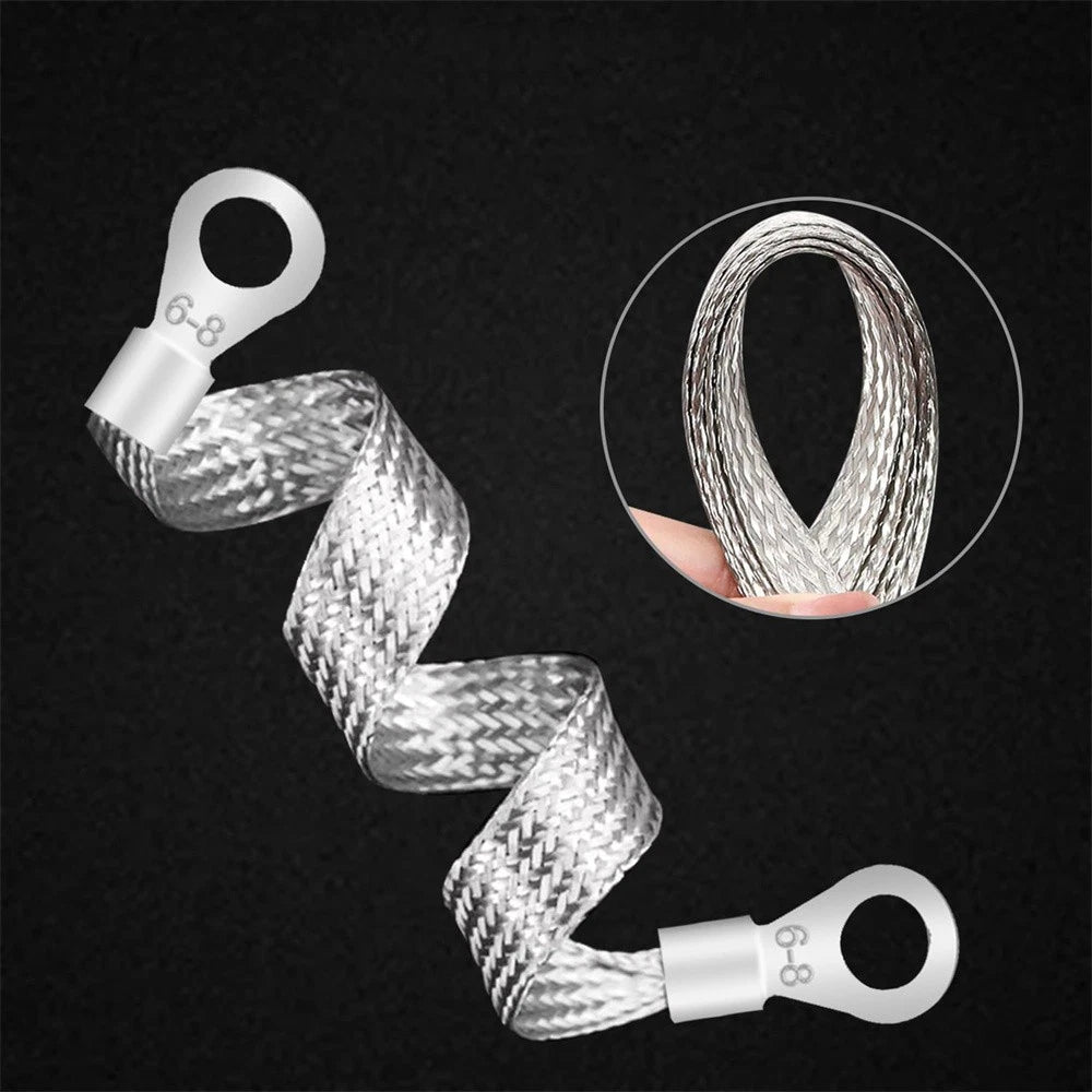 5x Universal Automotive Ground Strap Tinned Copper Car Engine Ground Strap Cable