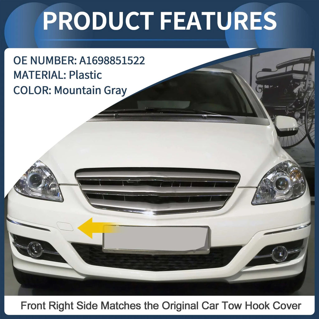 Front Bumper Tow Hook Cap Replacement for Mercedes-Benz B-Class (2012–2018)