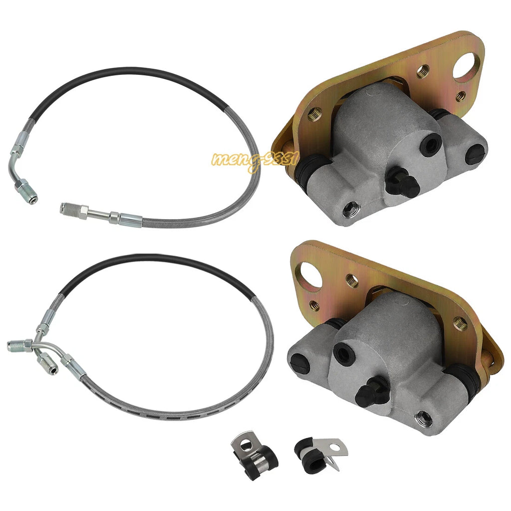 Front Brake Calipers & Pads w/Hose Lines for Polaris Trail Blazer 250 (1999–2000)