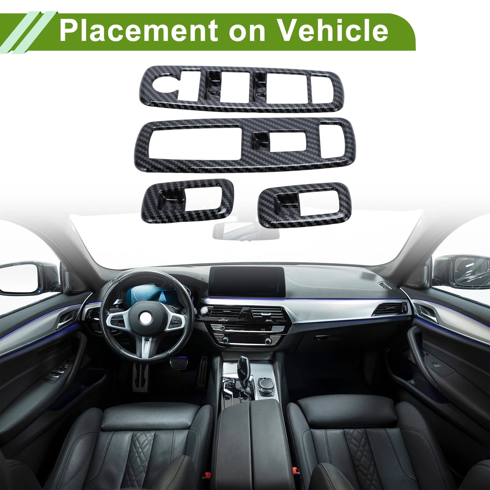 Window Switch Bezel Cover Set of 4 for Dodge Ram 2009–2018