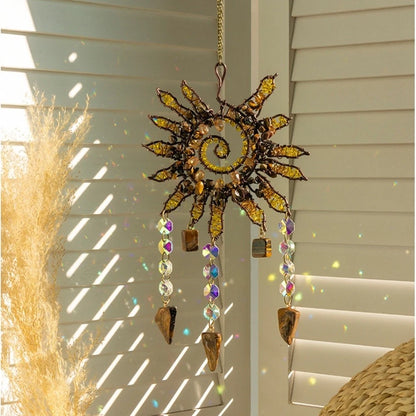 Bohemian Sun Spiral Catcher for Windows Patios Gardens (41cm)