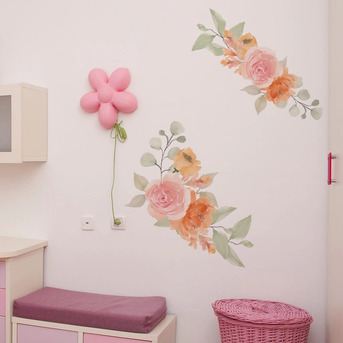 30x30cm PVC Floral Wall Stickers for Room Decor (No Part Numbers)