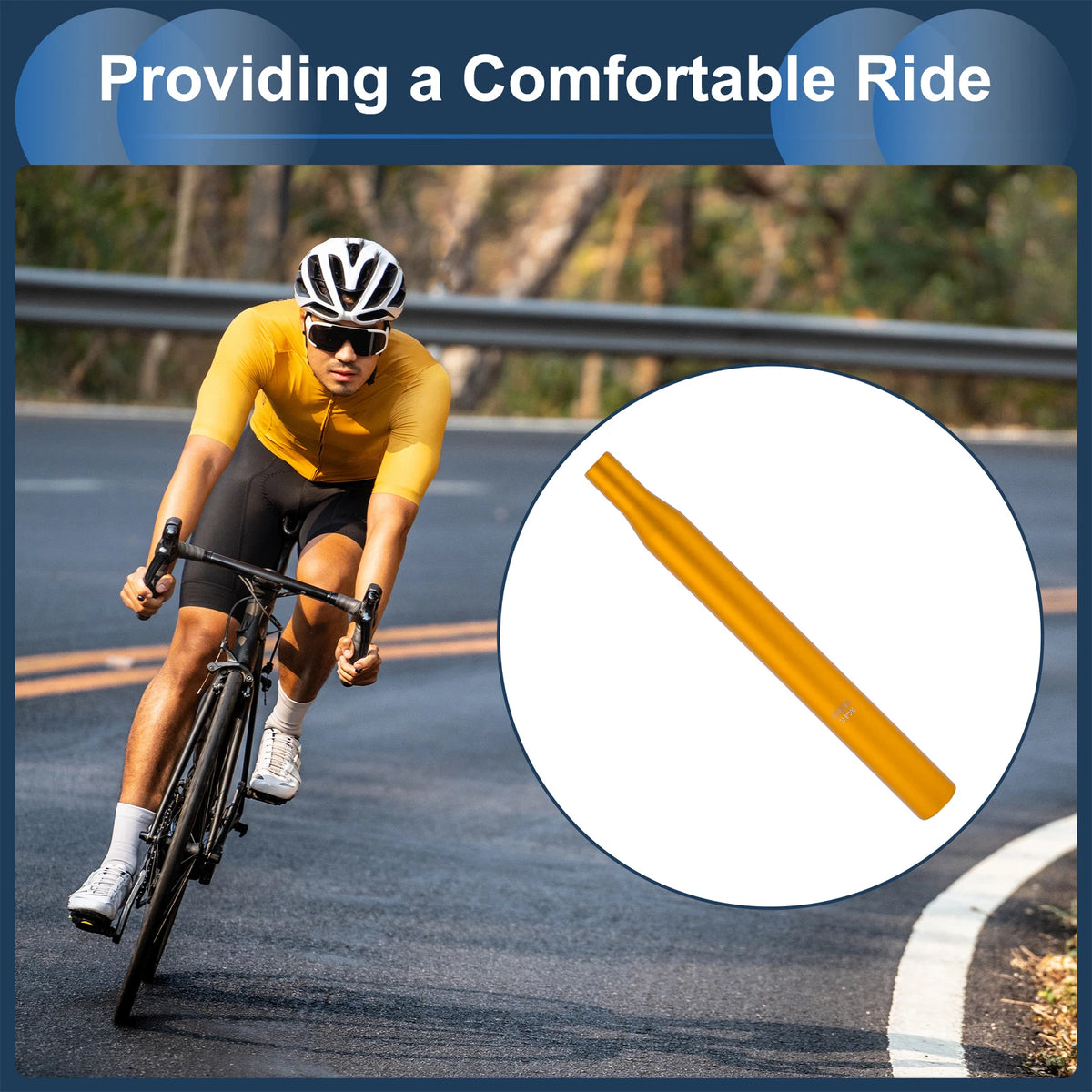 31.6mm Bike Seat Post for (Aluminum Alloy, Gold Tone)
