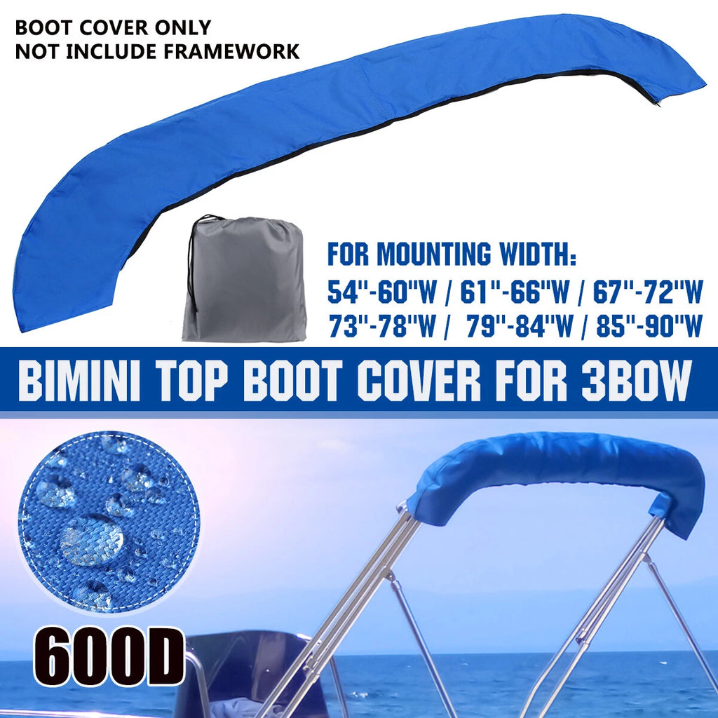 Bimini Top Boot Cover for Boat (3 Bow) - Blue 600D Storage Bag
