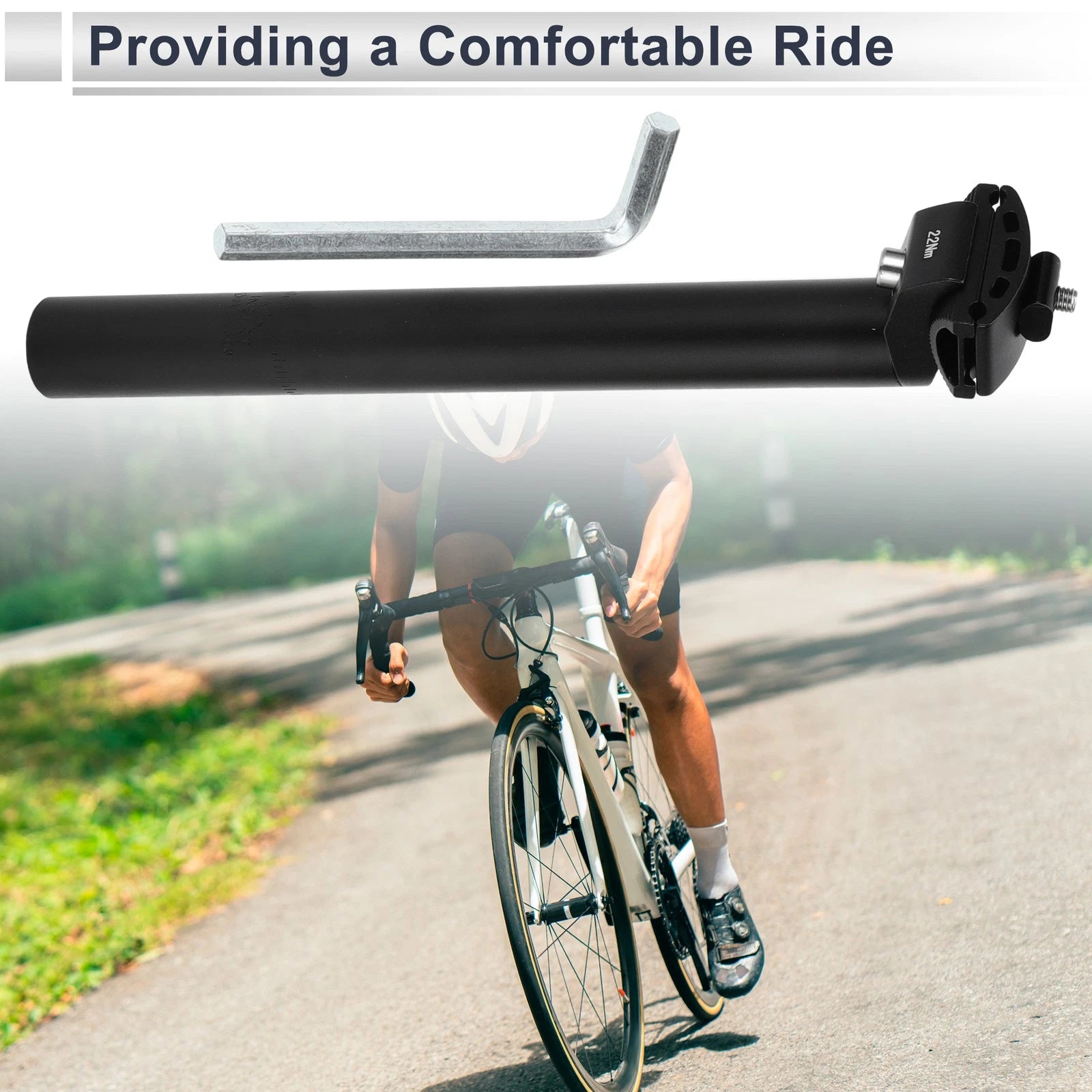 Seat Post 31.6x300mm Adjustable Angle for Bike Mountain Road (2000–2025)