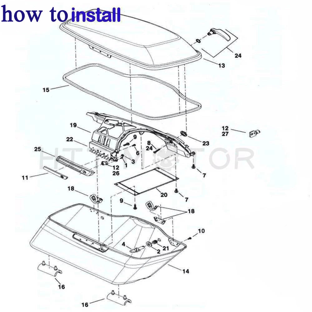 Saddlebags Bracket Guard Bars Latch Lock for Harley Touring (2014–2024)
