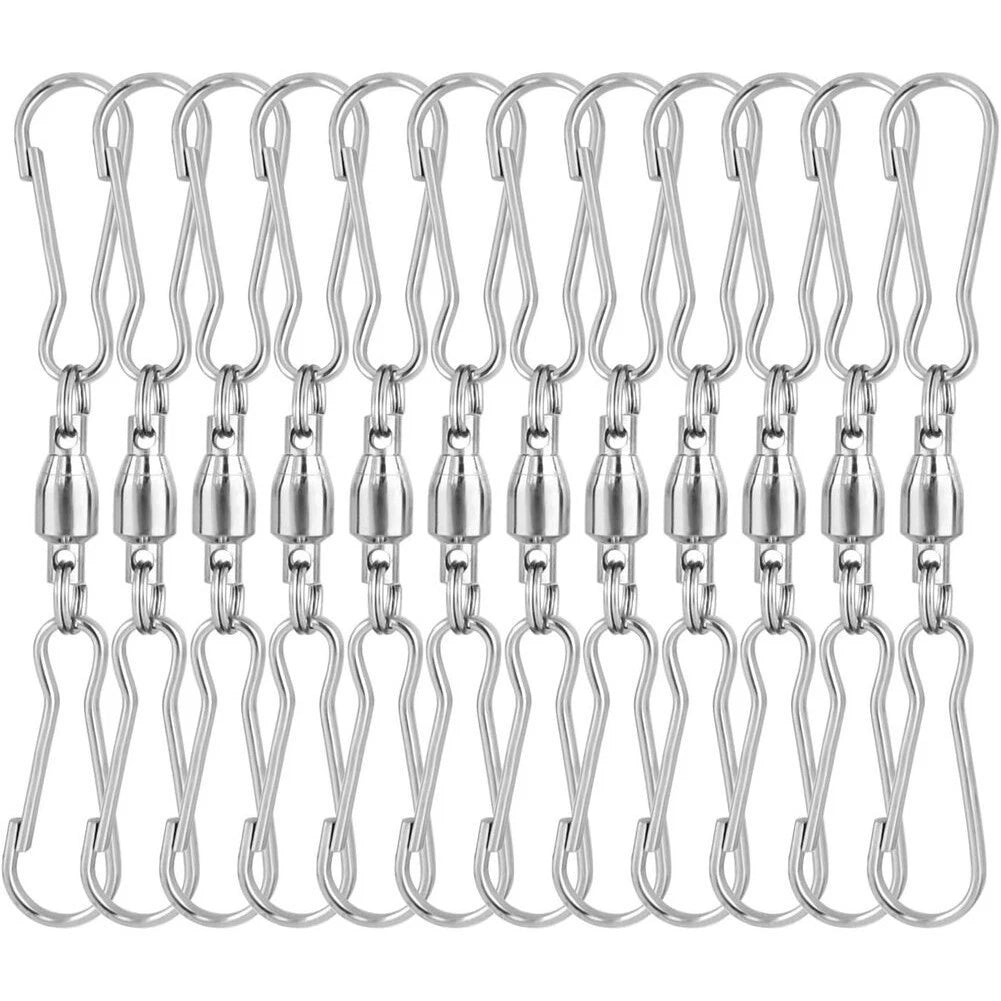 Set of 12 Rotating Double Hook Clips for Flower Pots and Kites