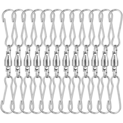 Set of 12 Rotating Double Hook Clips for Flower Pots and Kites