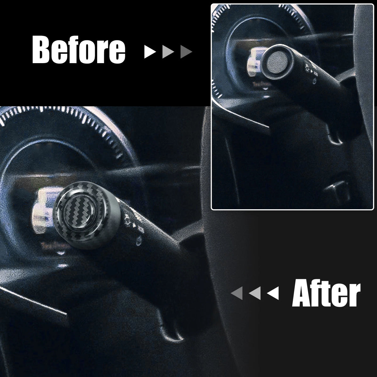 Set of 4 Light Wiper Lever Knob Trim for Chevy Corvette C7 (2014–2019)