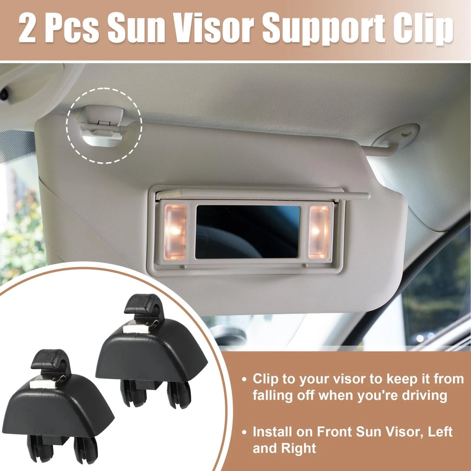 Sun Visor Support Clip Retainer 2pcs for Audi A6 and VW Passat (2005–2015)