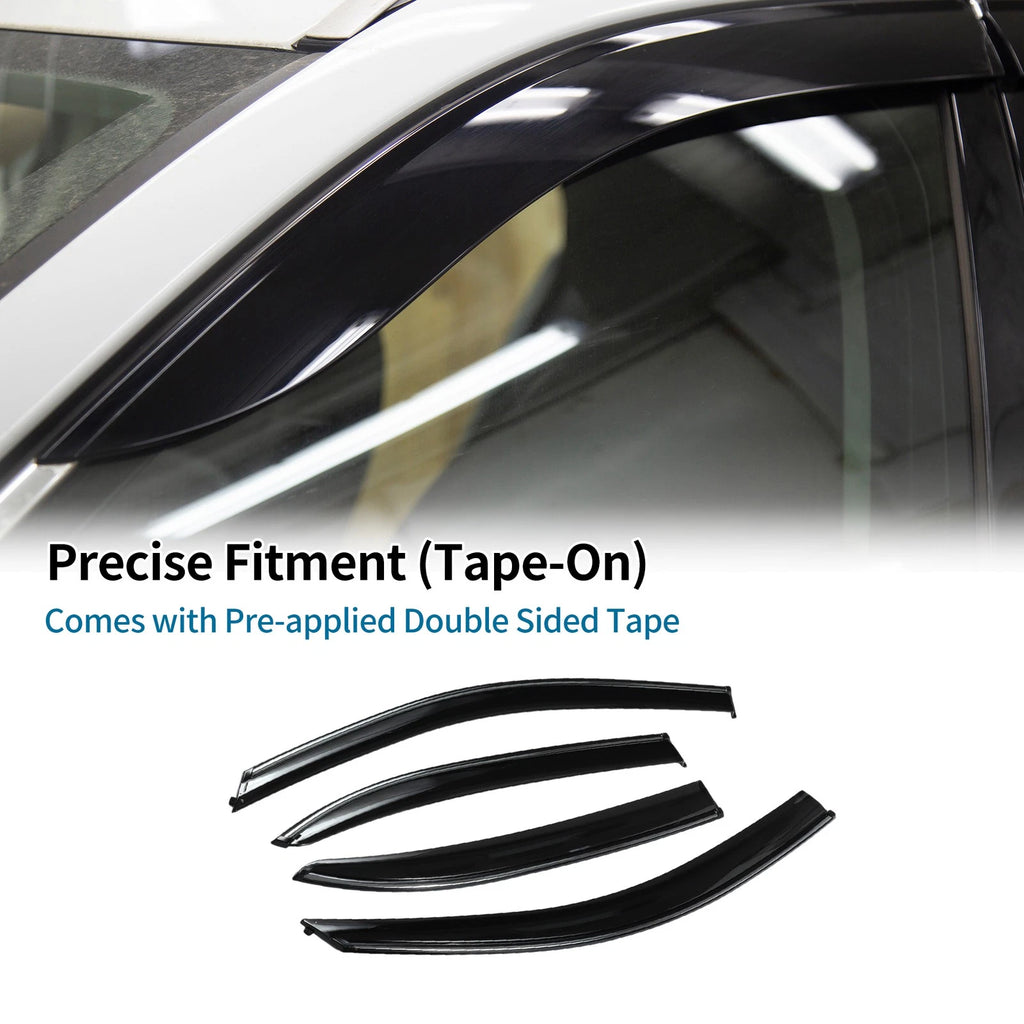 Window Deflectors Side Vent Visors Black for Chevrolet Malibu (2013–2015)