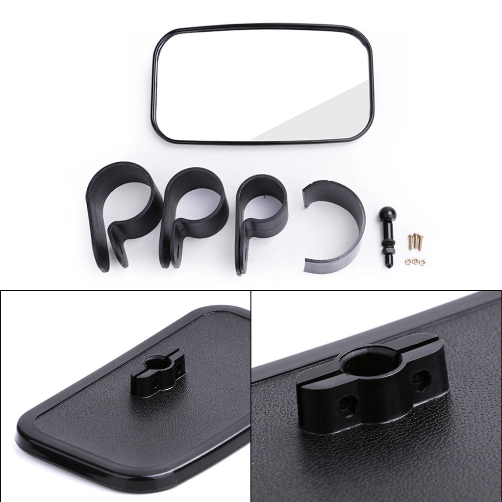 1.5" 1.75" 2" Bar Rectangular Rear View Mirror for Kawasaki Mule Can-Am Commander