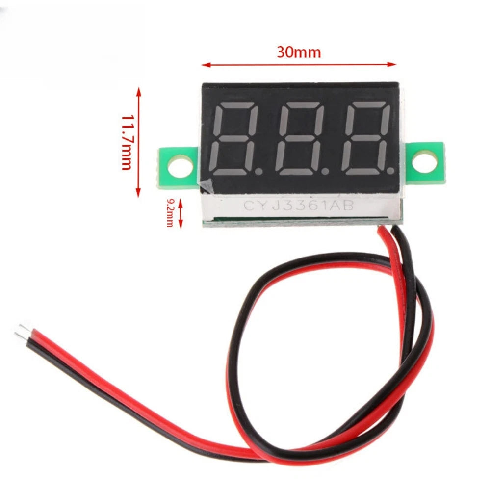 LED Voltmeter 0.28 Inch for DC 5-30V Circuits (High Accuracy 3%)